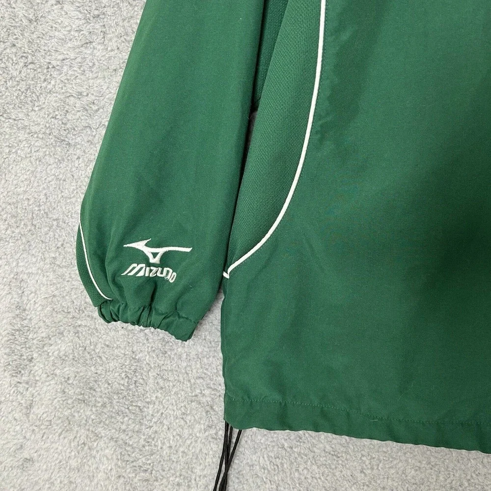 Mizuno Track Jacket Mens XL Green Running 1/4‎ Zip Lined Pockets Vented Back